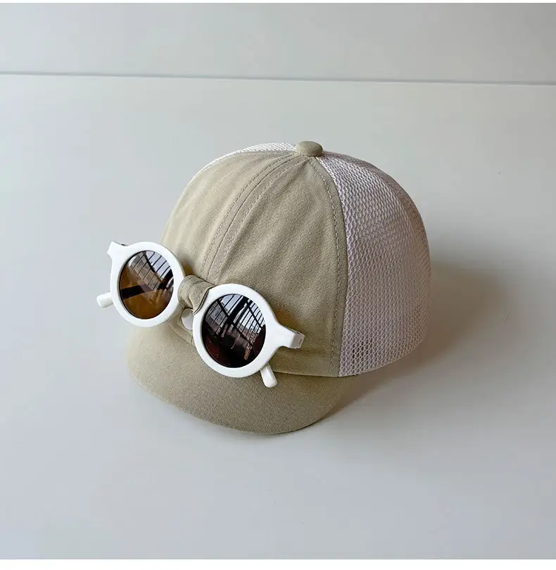 Men Women Mesh Sun Hat with White Sunglasses — feature 9