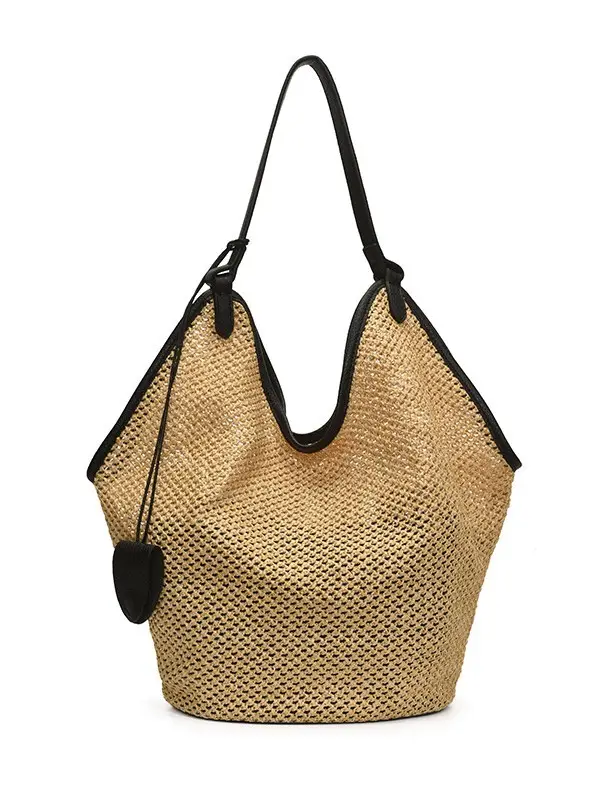 Women Woven Mesh Shoulder Bag Gold 2025 Summer - Image 7