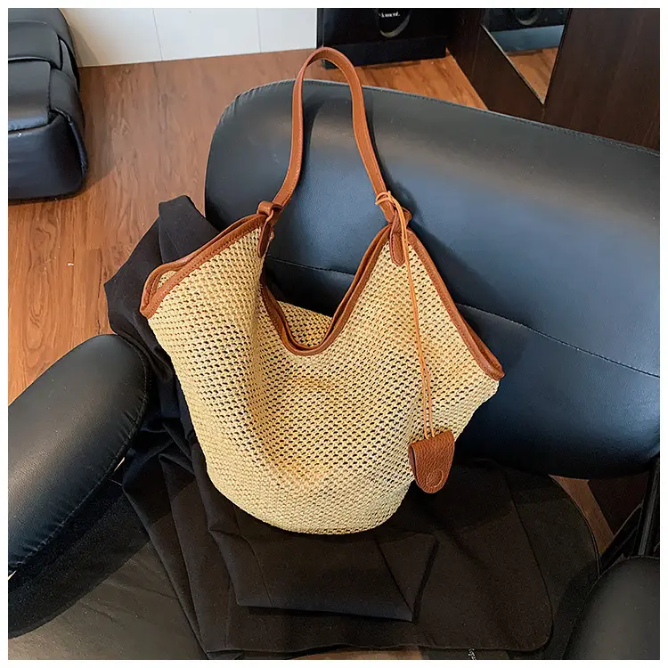 Women Woven Mesh Shoulder Bag Gold 2025 Summer — feature 15