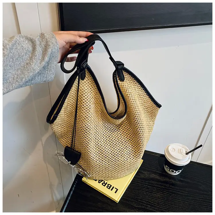 Women Woven Mesh Shoulder Bag Gold 2025 Summer — feature 20