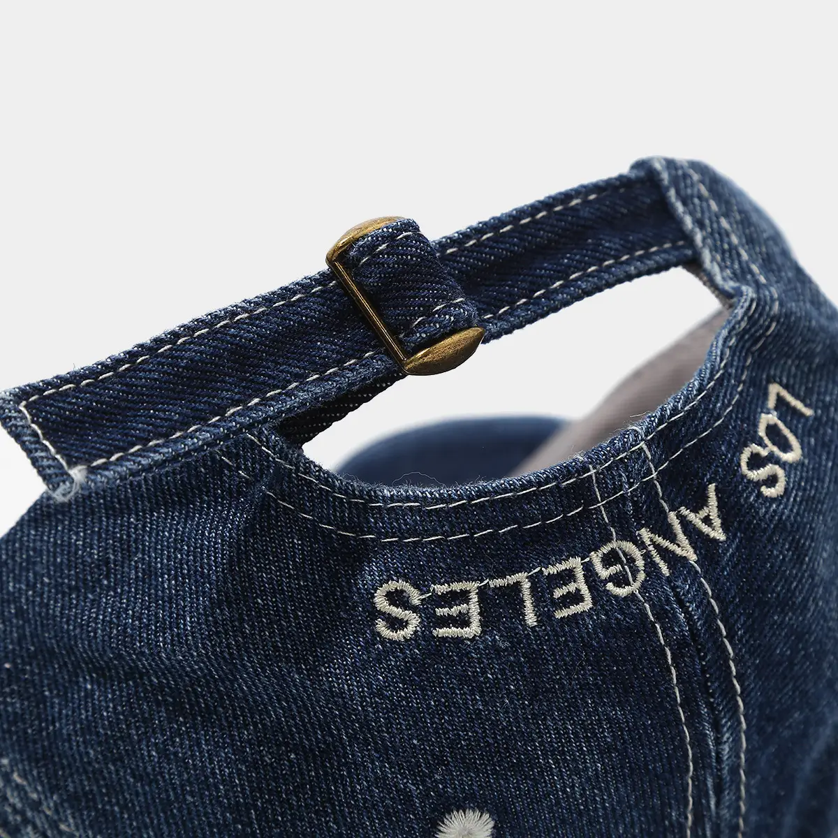 American Style Retro Denim Blue Letter Baseball Cap — feature 11