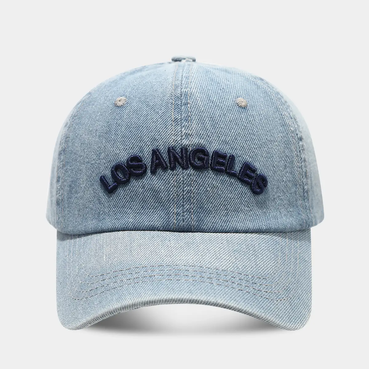 American Style Retro Denim Blue Letter Baseball Cap - Image 2