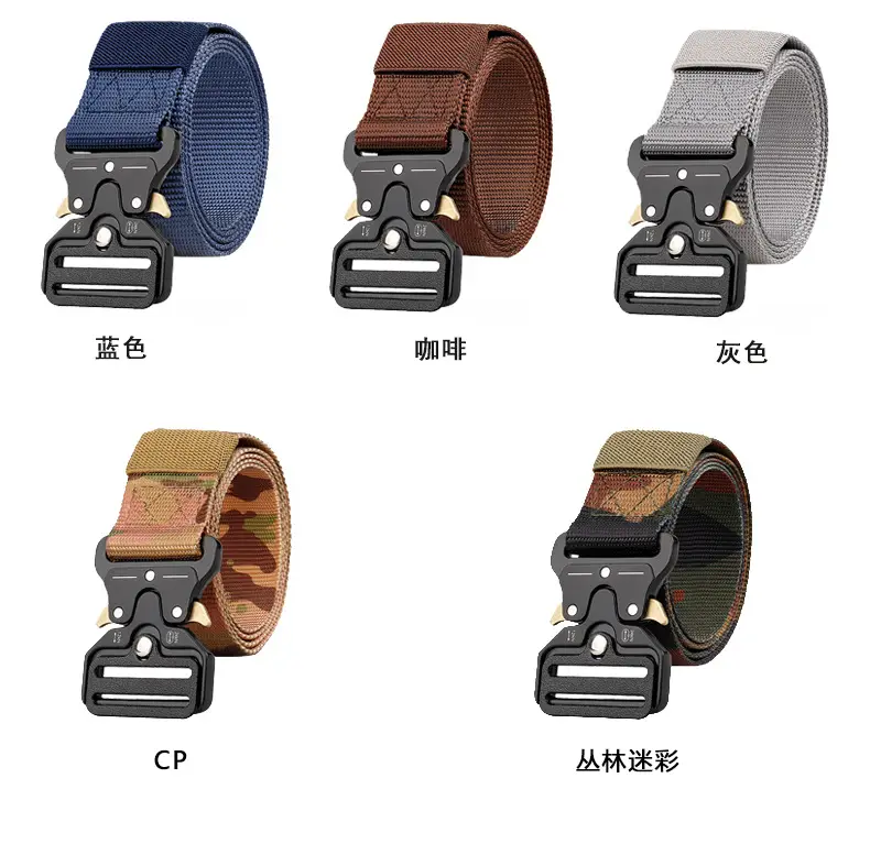 Military Tactical Belt with Automatic Buckle Tan Nylon — feature 13