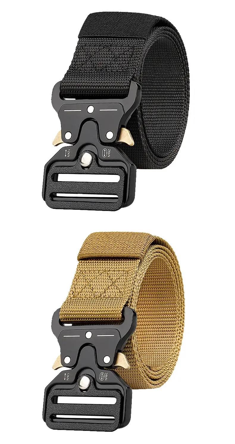 Military Tactical Belt with Automatic Buckle Tan Nylon — feature 17