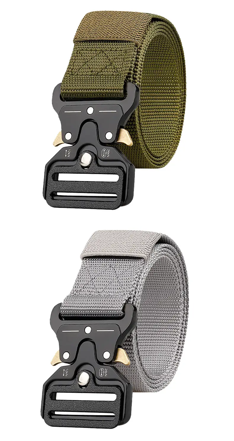 Military Tactical Belt with Automatic Buckle Tan Nylon — feature 18