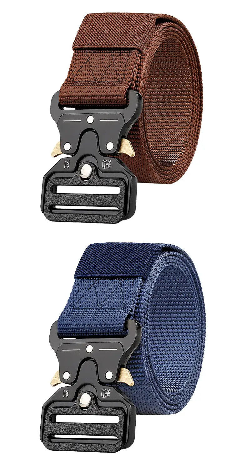 Military Tactical Belt with Automatic Buckle Tan Nylon — feature 19