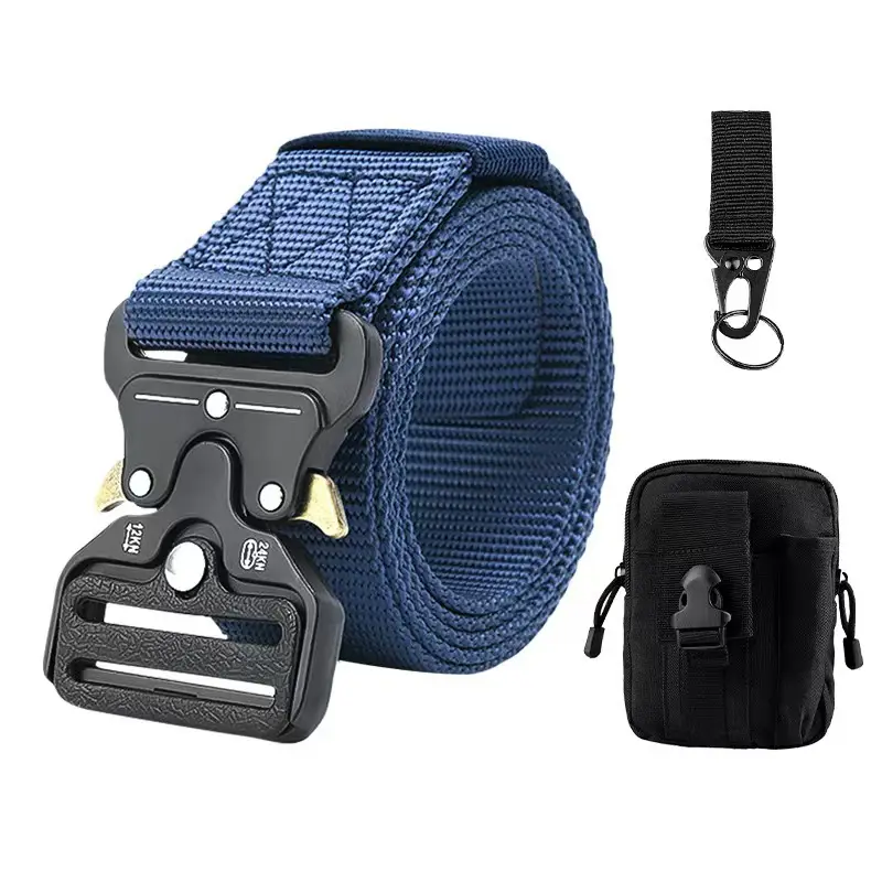 Military Tactical Belt with Automatic Buckle Tan Nylon