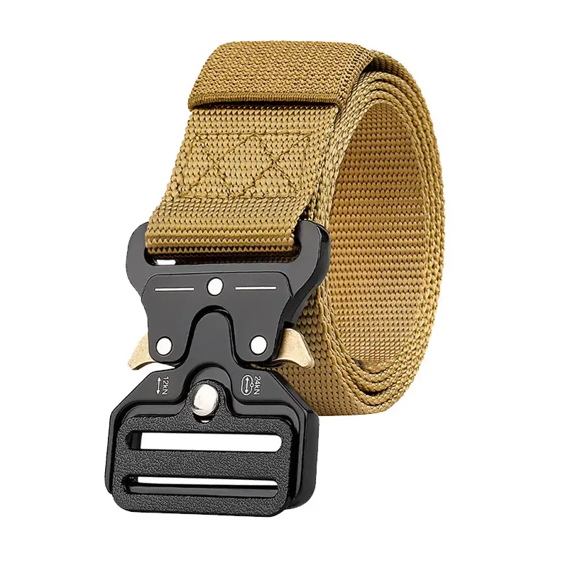 Military Tactical Belt with Automatic Buckle Tan Nylon
