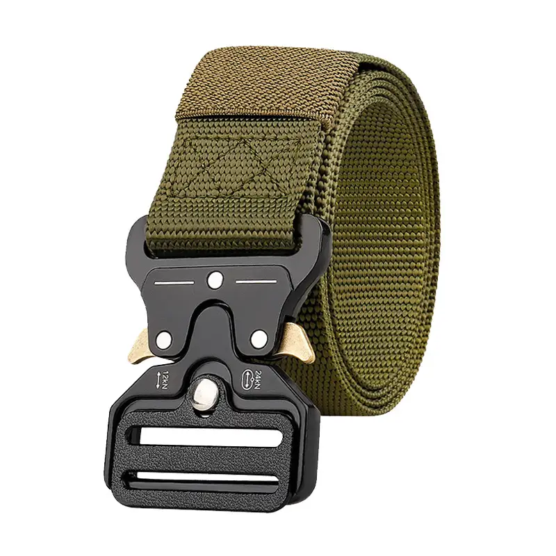 Military Tactical Belt with Automatic Buckle Tan Nylon