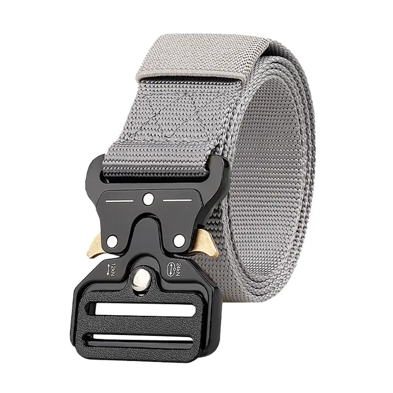 Military Tactical Belt with Automatic Buckle Tan Nylon