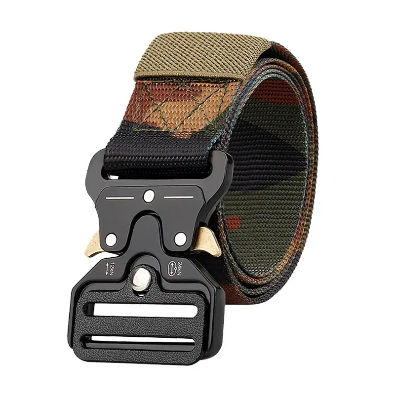 Military Tactical Belt with Automatic Buckle Tan Nylon