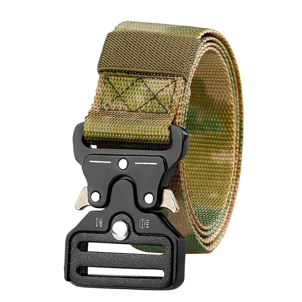 Military Tactical Belt with Automatic Buckle Tan Nylon