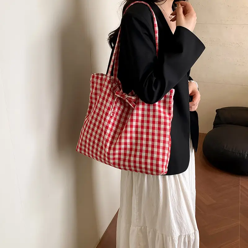Korean Checkered Shoulder Bag 2025 New Arrival - Image 7