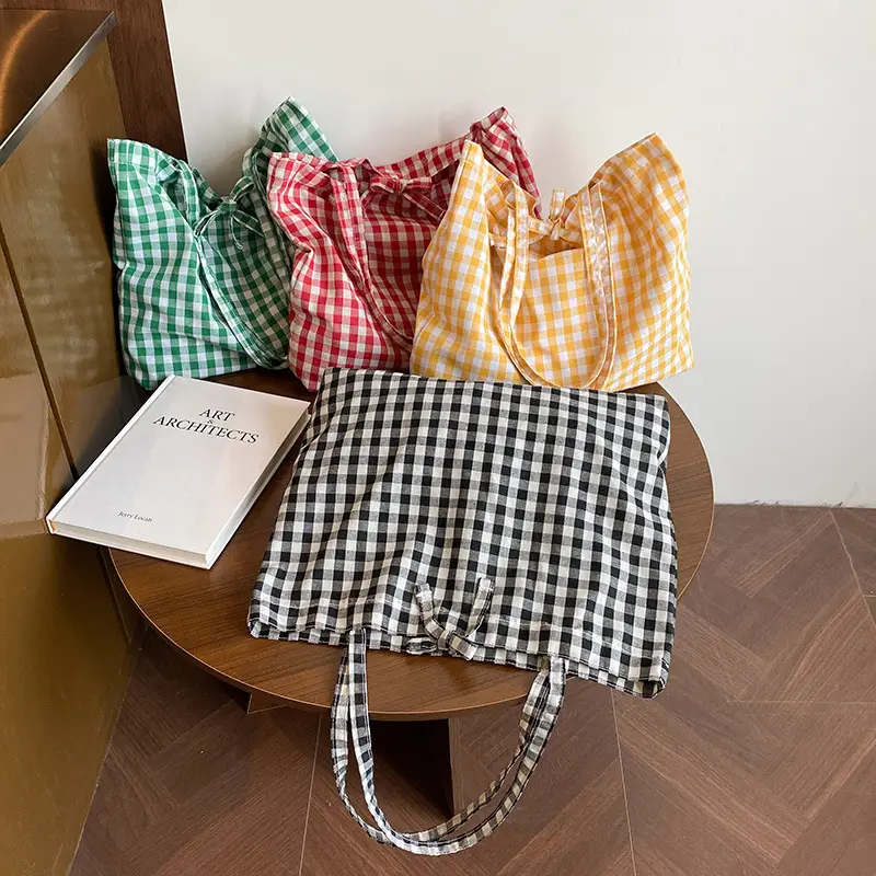 Korean Checkered Shoulder Bag 2025 New Arrival - Image 8