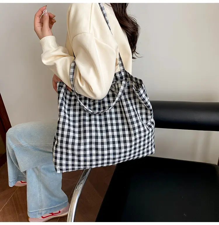 Korean Checkered Shoulder Bag 2025 New Arrival — feature 14