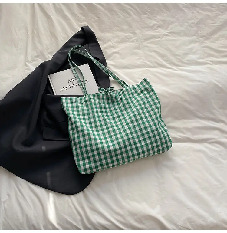Korean Checkered Shoulder Bag 2025 New Arrival - Image 4