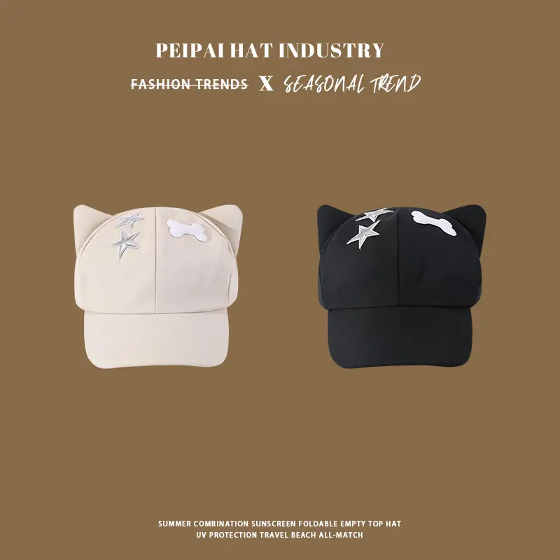 Cute Cat Ears Baseball Cap Women Summer Sun Hat