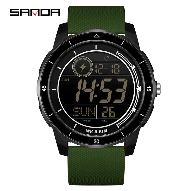 Sanda Digital Sports Watch Orange Strap 2026 - Image 3