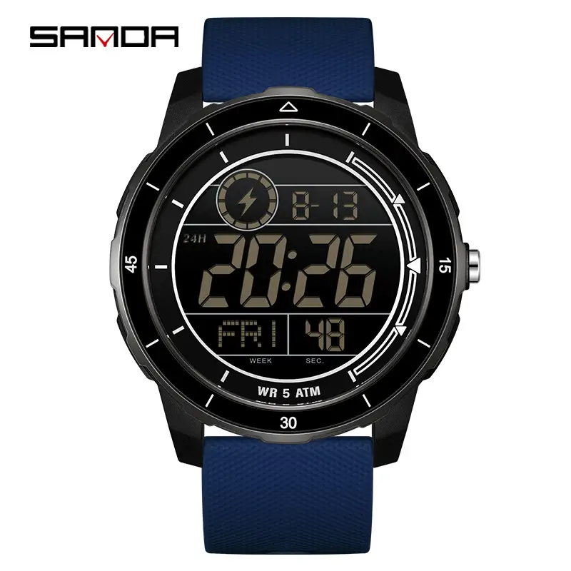 Sanda Digital Sports Watch Orange Strap 2026 - Image 4