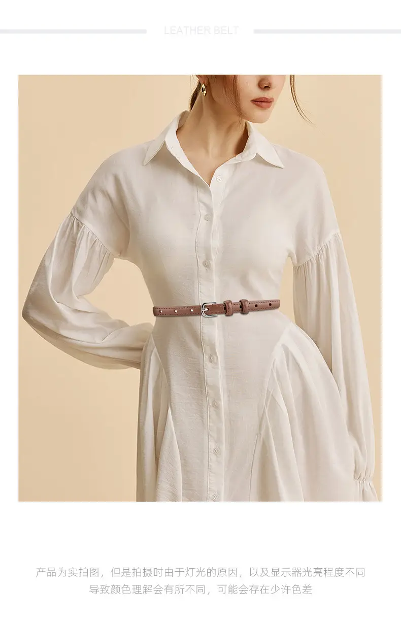 Women's Korean Style Genuine Leather Belt with Alloy Buckle — feature 1