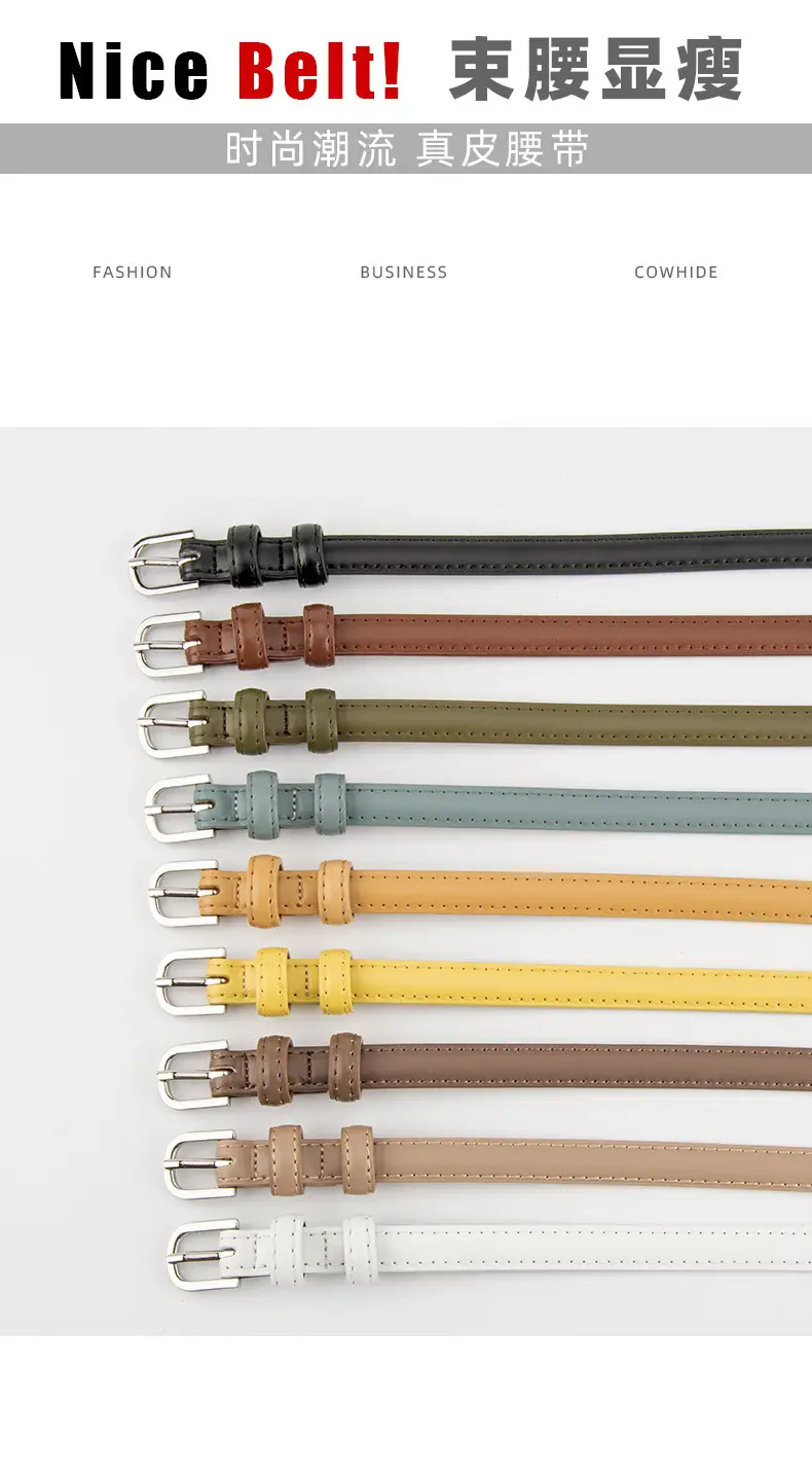 Women's Korean Style Genuine Leather Belt with Alloy Buckle — feature 3
