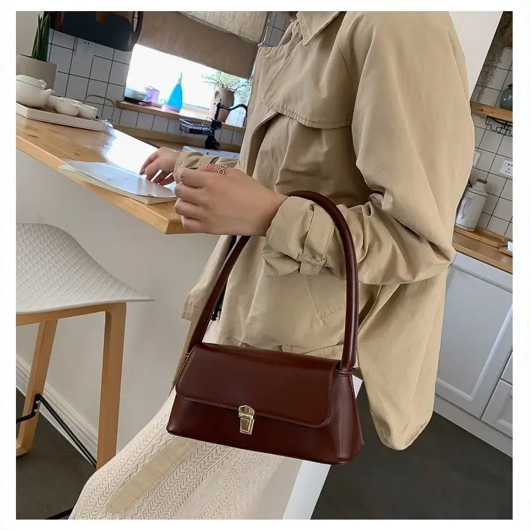 Women's French Western Underarm Bag Brown Leather 2024 - Image 2