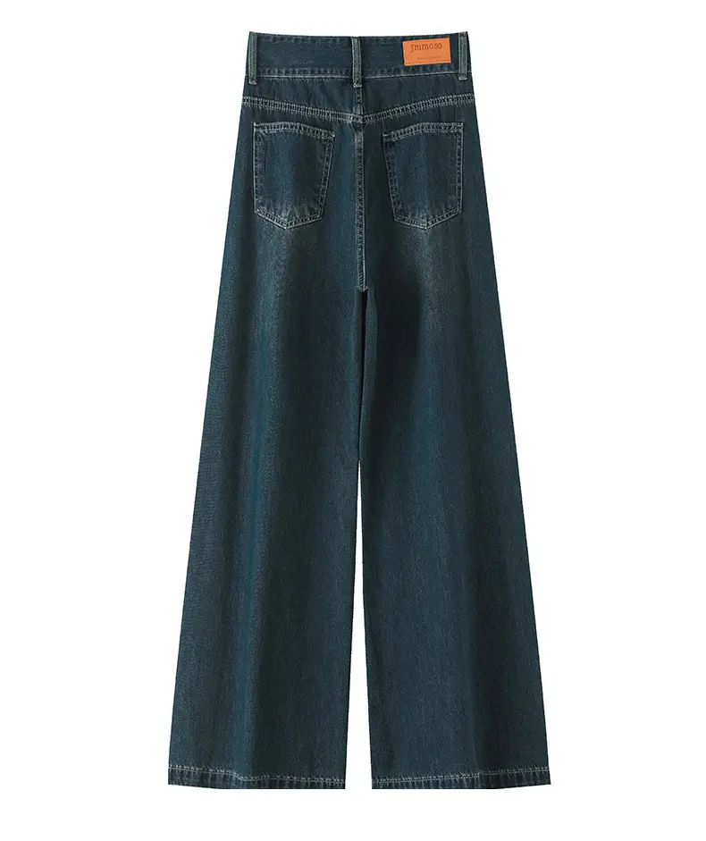 Dark Blue Wide Leg Jeans Women Autumn Loose Fit — feature 6