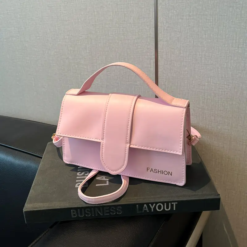Pink Shoulder Crossbody Bag with Pearl Tassel