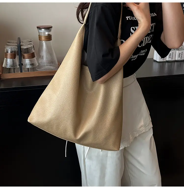 2025 Women's Beige Textured Shoulder Bag with Matching Tote — feature 27