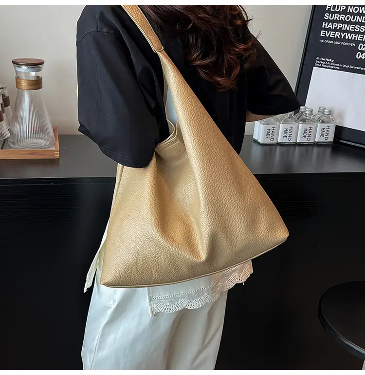 2025 Women's Beige Textured Shoulder Bag with Matching Tote — feature 29