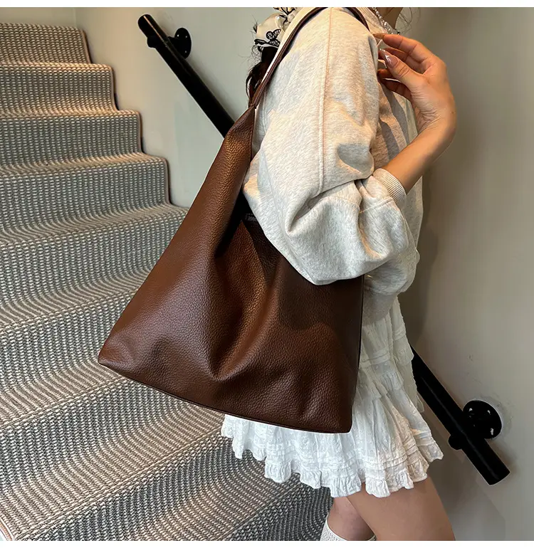 2025 Women's Beige Textured Shoulder Bag with Matching Tote — feature 35