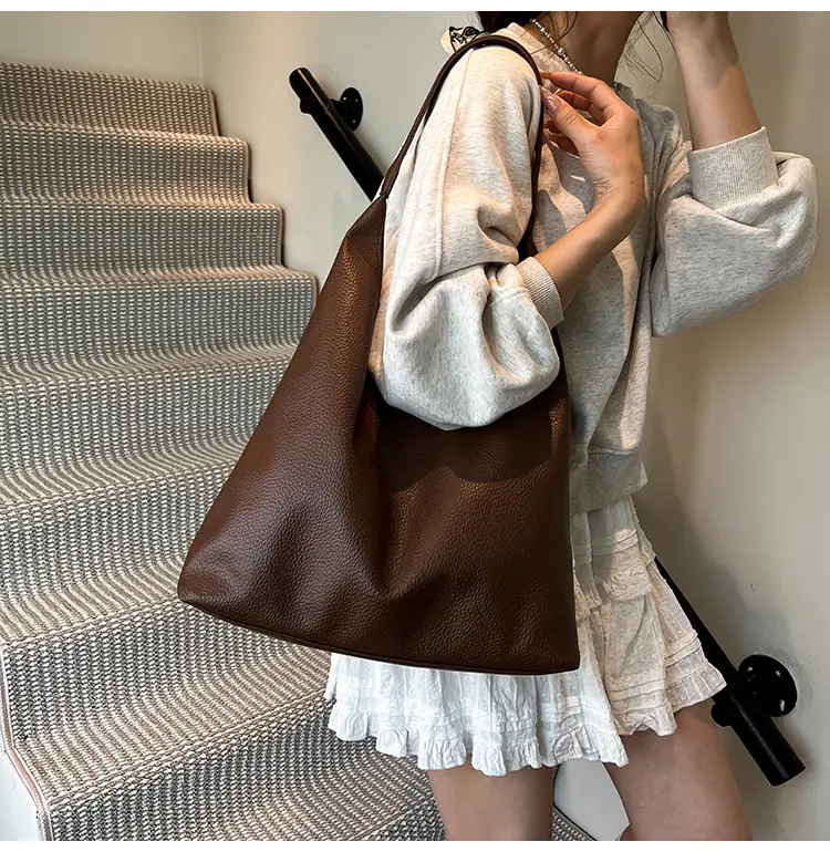 2025 Women's Beige Textured Shoulder Bag with Matching Tote — feature 38