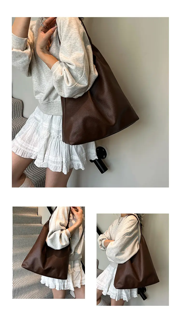 2025 Women's Beige Textured Shoulder Bag with Matching Tote — feature 8