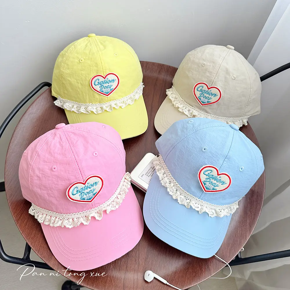 Pink Heart Embroidered Baseball Cap for Women - Image 11