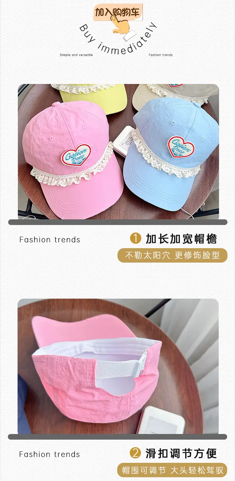 Pink Heart Embroidered Baseball Cap for Women — feature 22