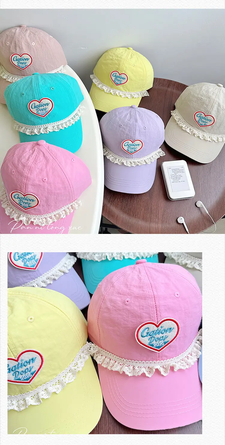 Pink Heart Embroidered Baseball Cap for Women — feature 25