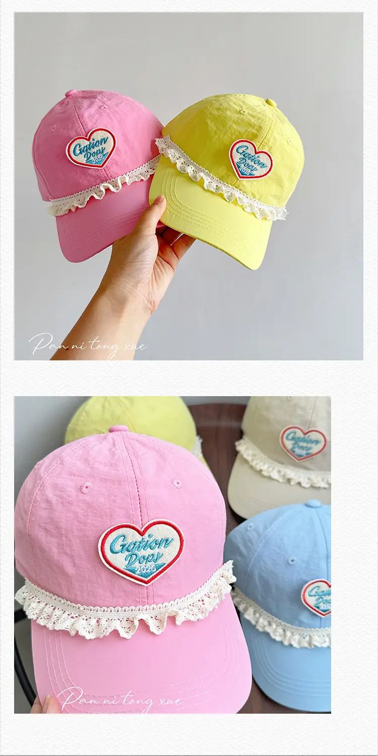 Pink Heart Embroidered Baseball Cap for Women — feature 27
