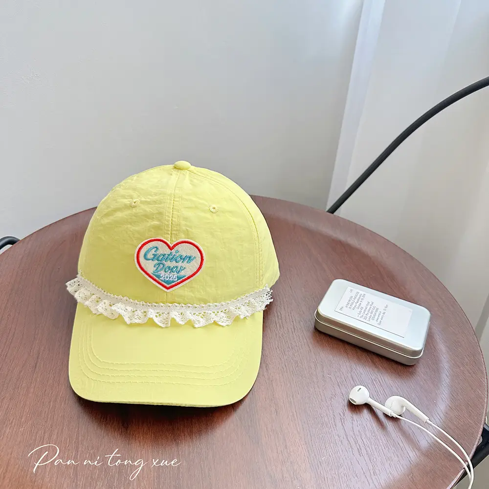 Pink Heart Embroidered Baseball Cap for Women - Image 2