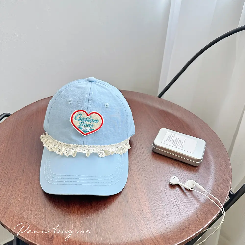 Pink Heart Embroidered Baseball Cap for Women - Image 5