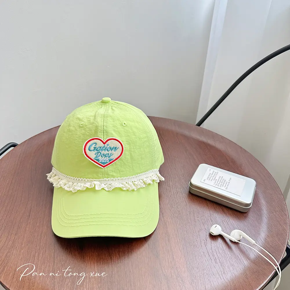 Pink Heart Embroidered Baseball Cap for Women - Image 8