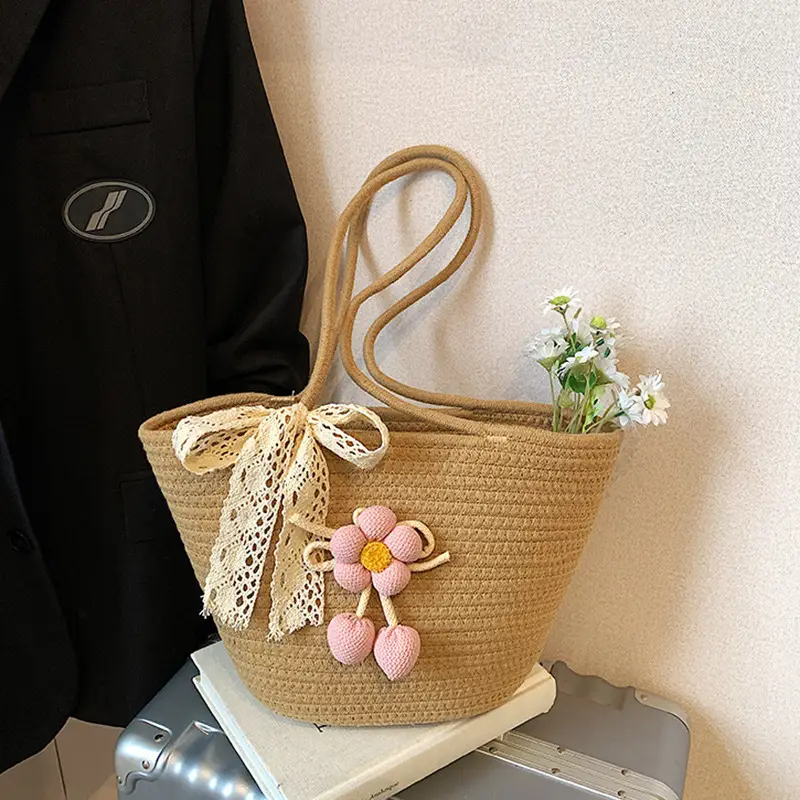 Women Straw Tote Bag Large Capacity Beach Travel Luggage