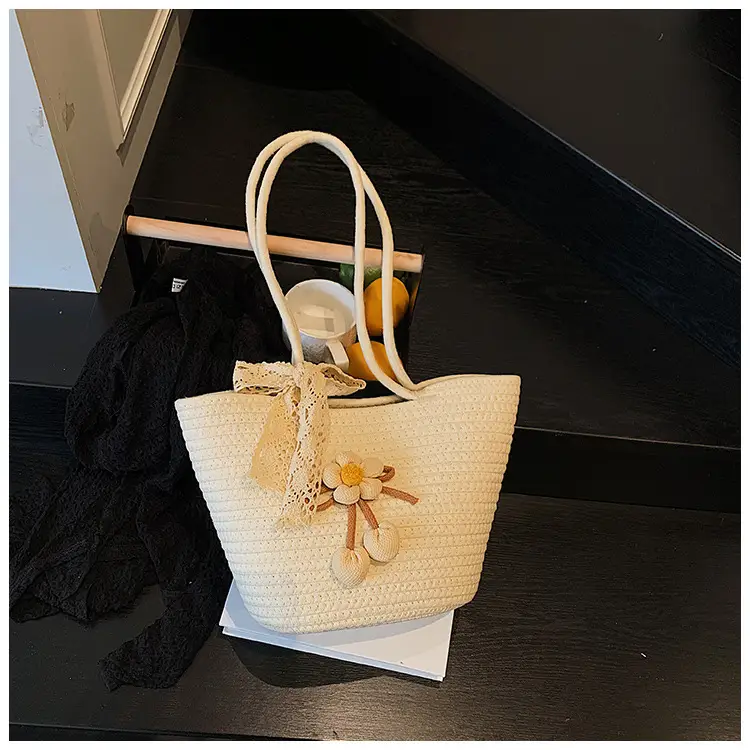 Women Straw Tote Bag Large Capacity Beach Travel Luggage — feature 10