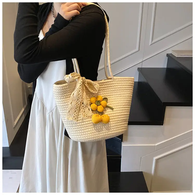Women Straw Tote Bag Large Capacity Beach Travel Luggage — feature 11