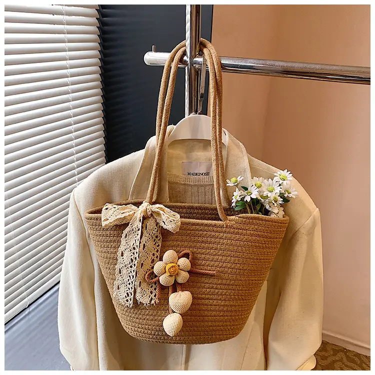 Women Straw Tote Bag Large Capacity Beach Travel Luggage — feature 13