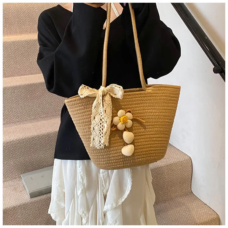 Women Straw Tote Bag Large Capacity Beach Travel Luggage — feature 14