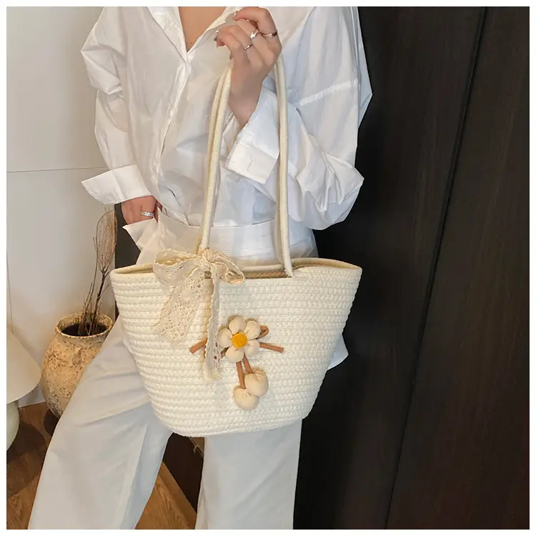 Women Straw Tote Bag Large Capacity Beach Travel Luggage — feature 6