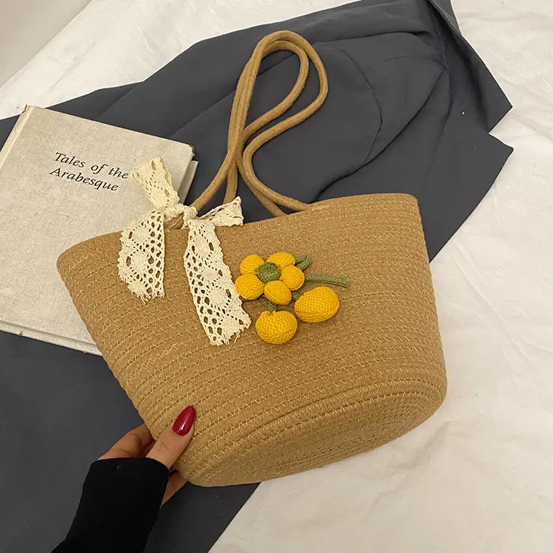 Women Straw Tote Bag Large Capacity Beach Travel Luggage