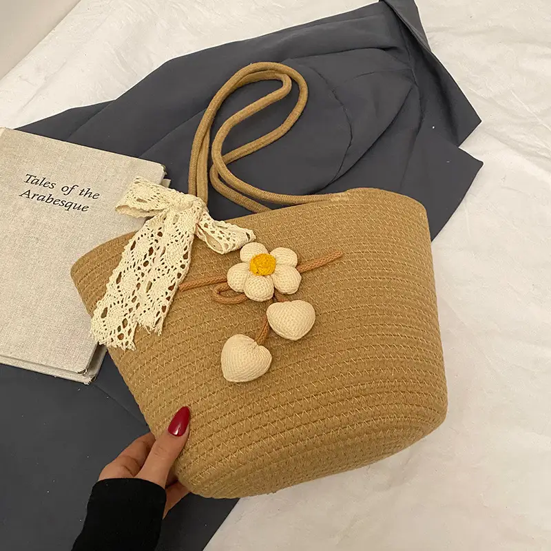 Women Straw Tote Bag Large Capacity Beach Travel Luggage
