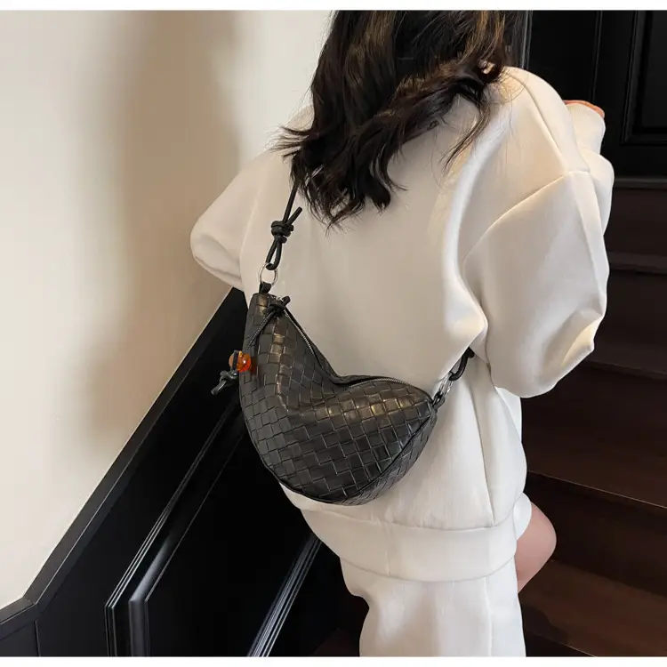 Women's Silver Saddle Crossbody Bag with Lace Trim — feature 18