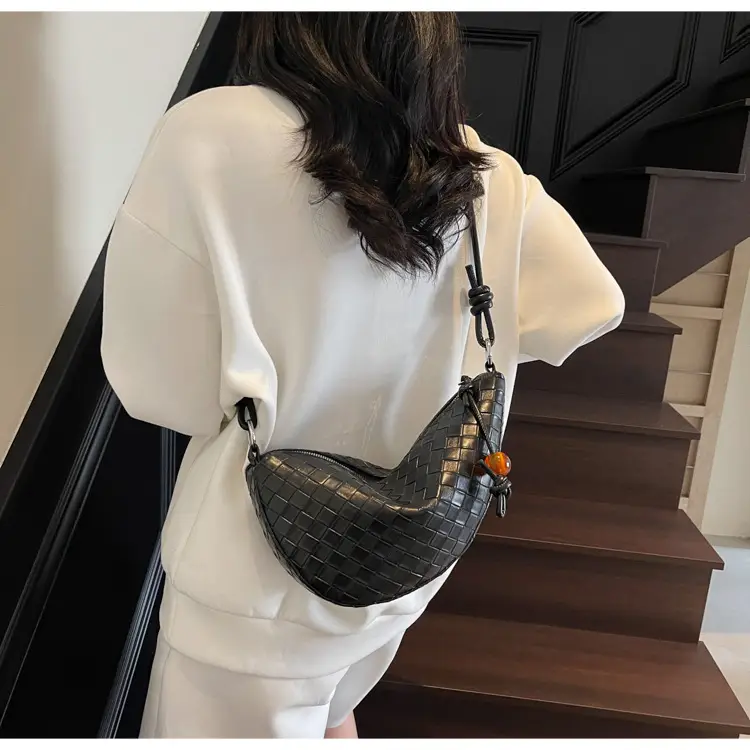 Women's Silver Saddle Crossbody Bag with Lace Trim — feature 19